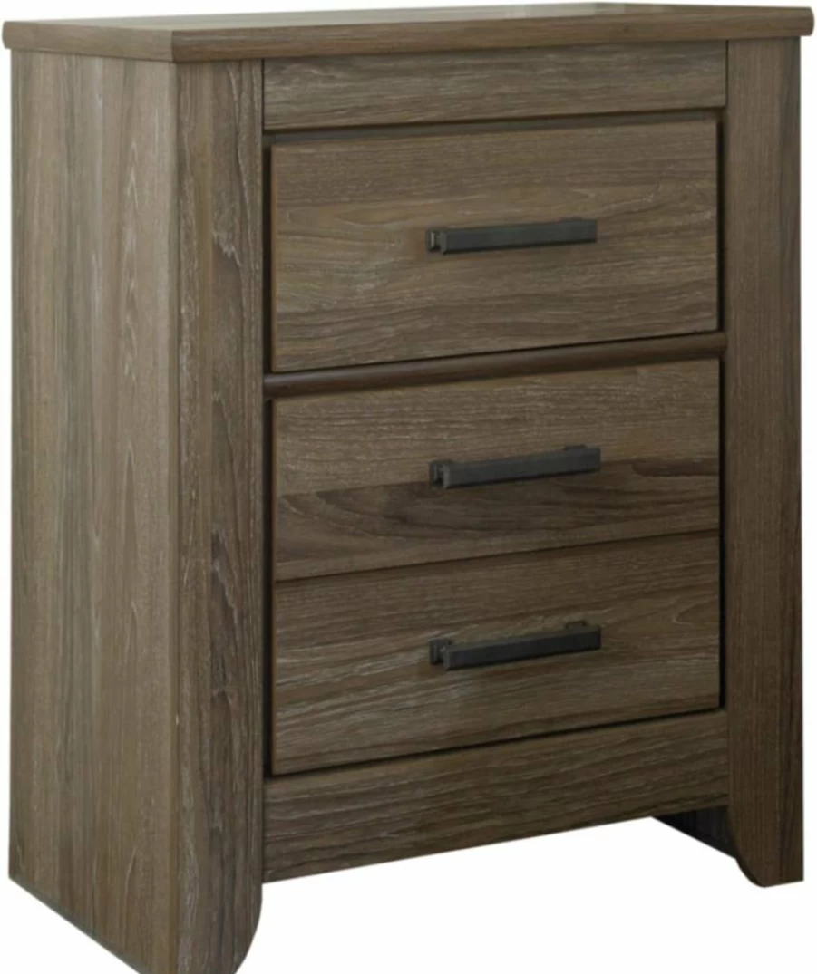 Signature Design by Ashley Trinell Rustic Nightstand with USB Charging, 2-Drawer Bedside Table, Warm Brown Finish, 29.65" Height