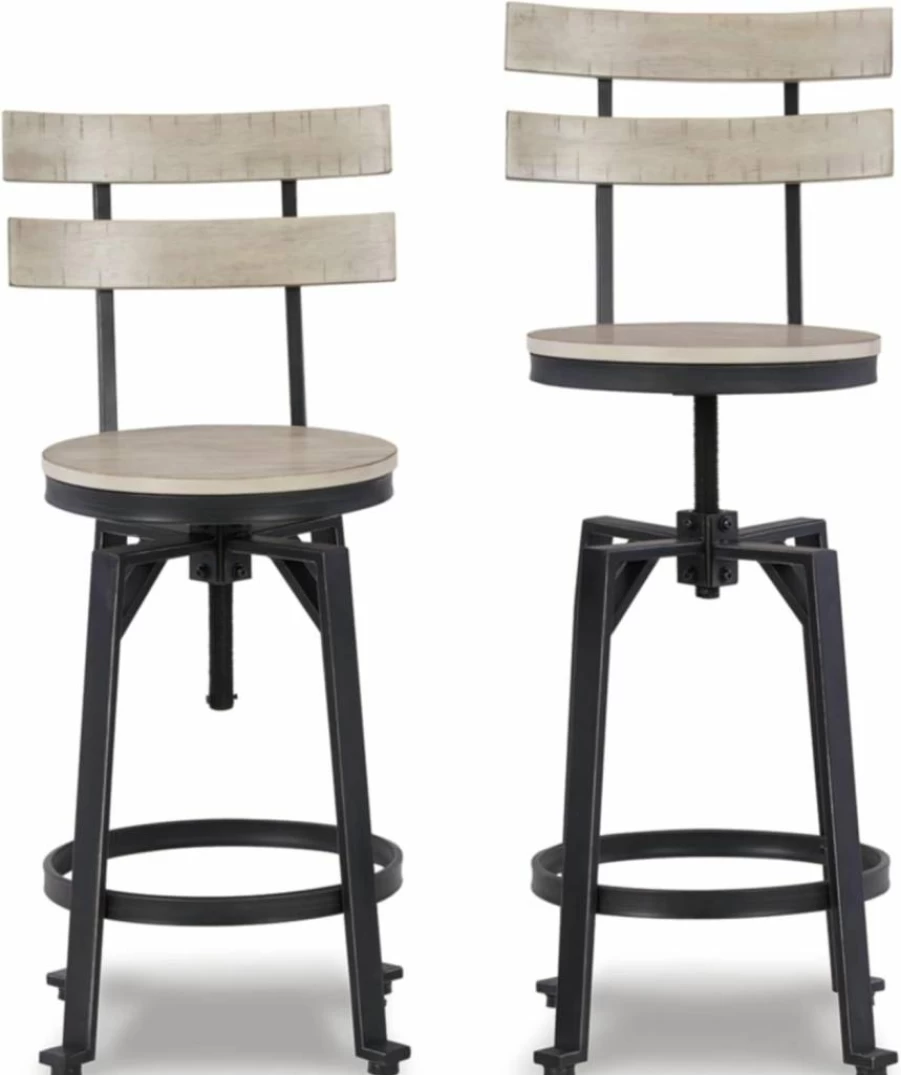 Signature Design by Ashley Karisslyn Modern Swivel Barstool - Set of 2 Beige Counter Height Stools