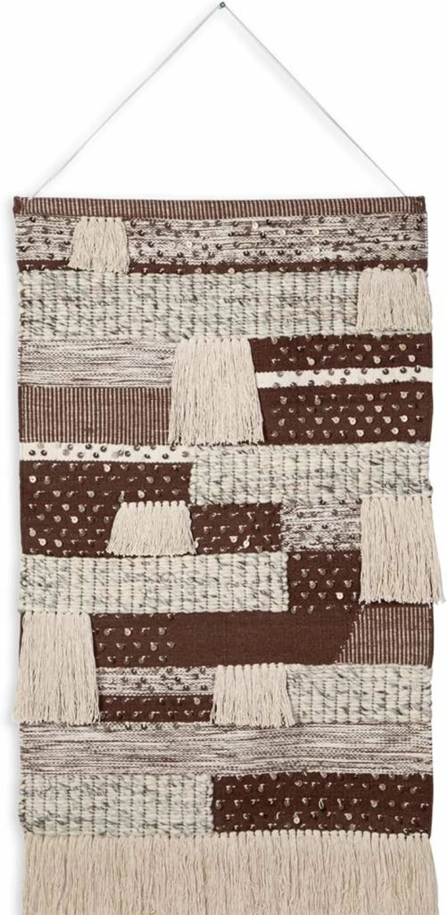 Signature Design by Ashley Kokerville Striped Polyester Tapestry Wall Art - Indoor/Outdoor Rectangle Decor in Dark Brown & Gray