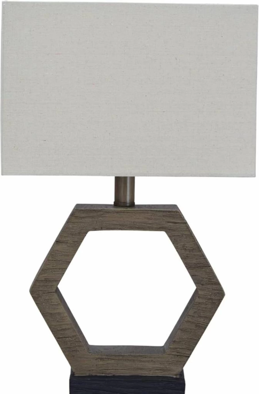 Signature Design by Ashley Amayeta Modern 28" Silver Table Lamp - Set of 2, Sculptured Art Design