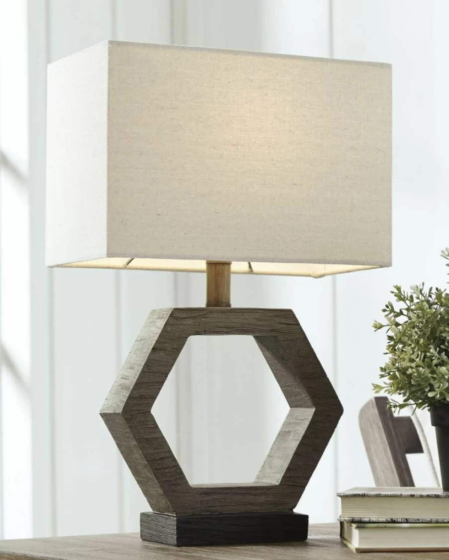 Signature Design by Ashley Amayeta Modern 28" Silver Table Lamp - Set of 2, Sculptured Art Design
