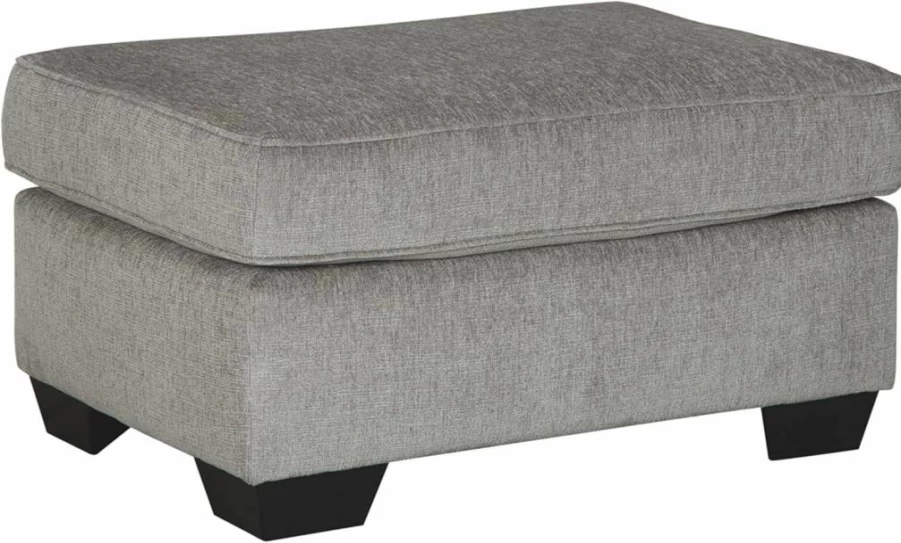 Signature Design by Ashley Altari Modern Light Gray Rectangular Accent Ottoman with Tufted Detail