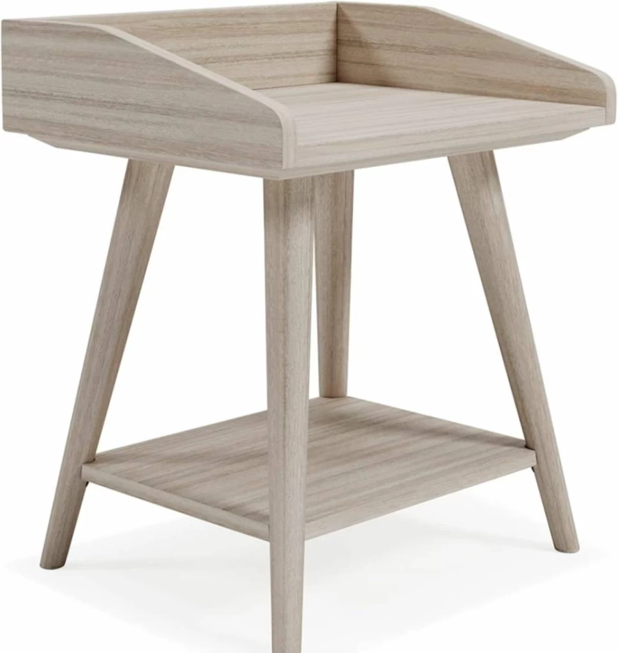 Signature Design by Ashley Blariden Modern White Accent End Table - Stylish Living Room Side Table