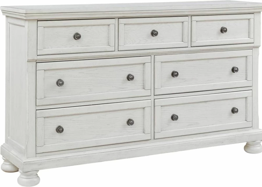 Signature Design by Ashley Lettner 7-Drawer Dresser in Light Gray - Modern Traditional Chest of Drawers