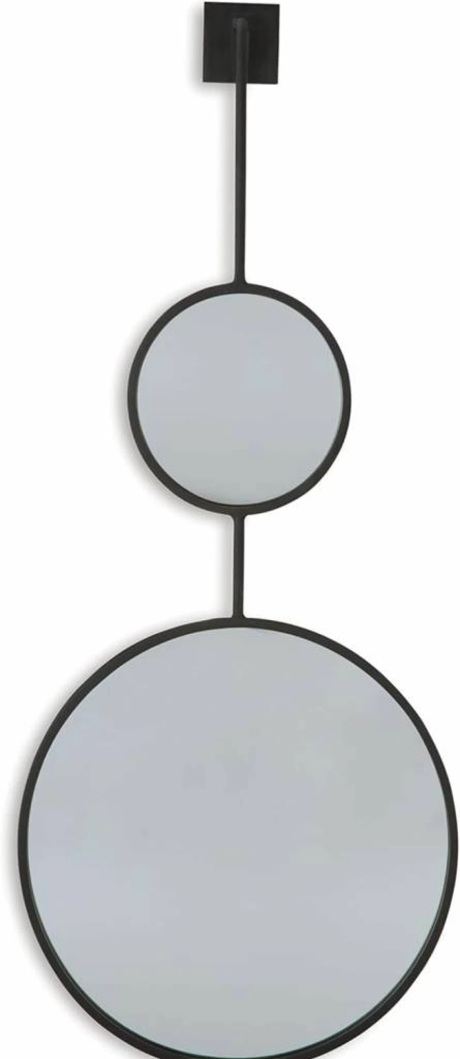 Signature Design by Ashley Brewer Round Stacked Mirror - Modern Minimalist Black Accent Wall Decor