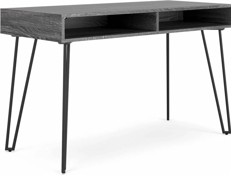 Signature Design by Ashley Strumford Modern Charcoal Gray Writing Desk for Home Office