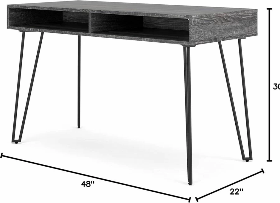 Signature Design by Ashley Strumford Modern Charcoal Gray Writing Desk for Home Office
