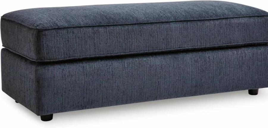 Signature Design by Ashley Albar Place Modern Blue Upholstered Rectangular Accent Ottoman