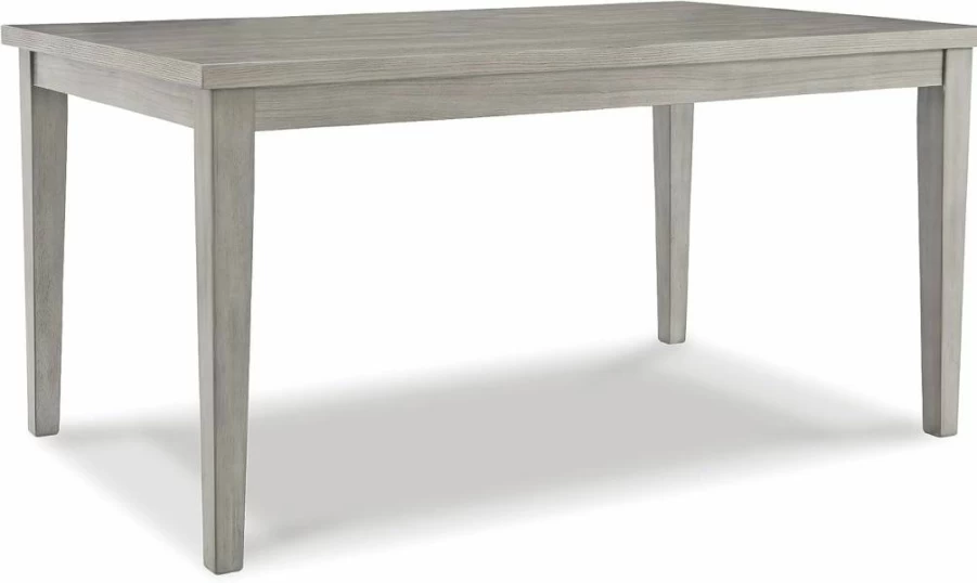 Signature Design by Ashley Parellen Modern Farmhouse Dining Table - Gray Rectangular Kitchen Table for Rustic Home Decor