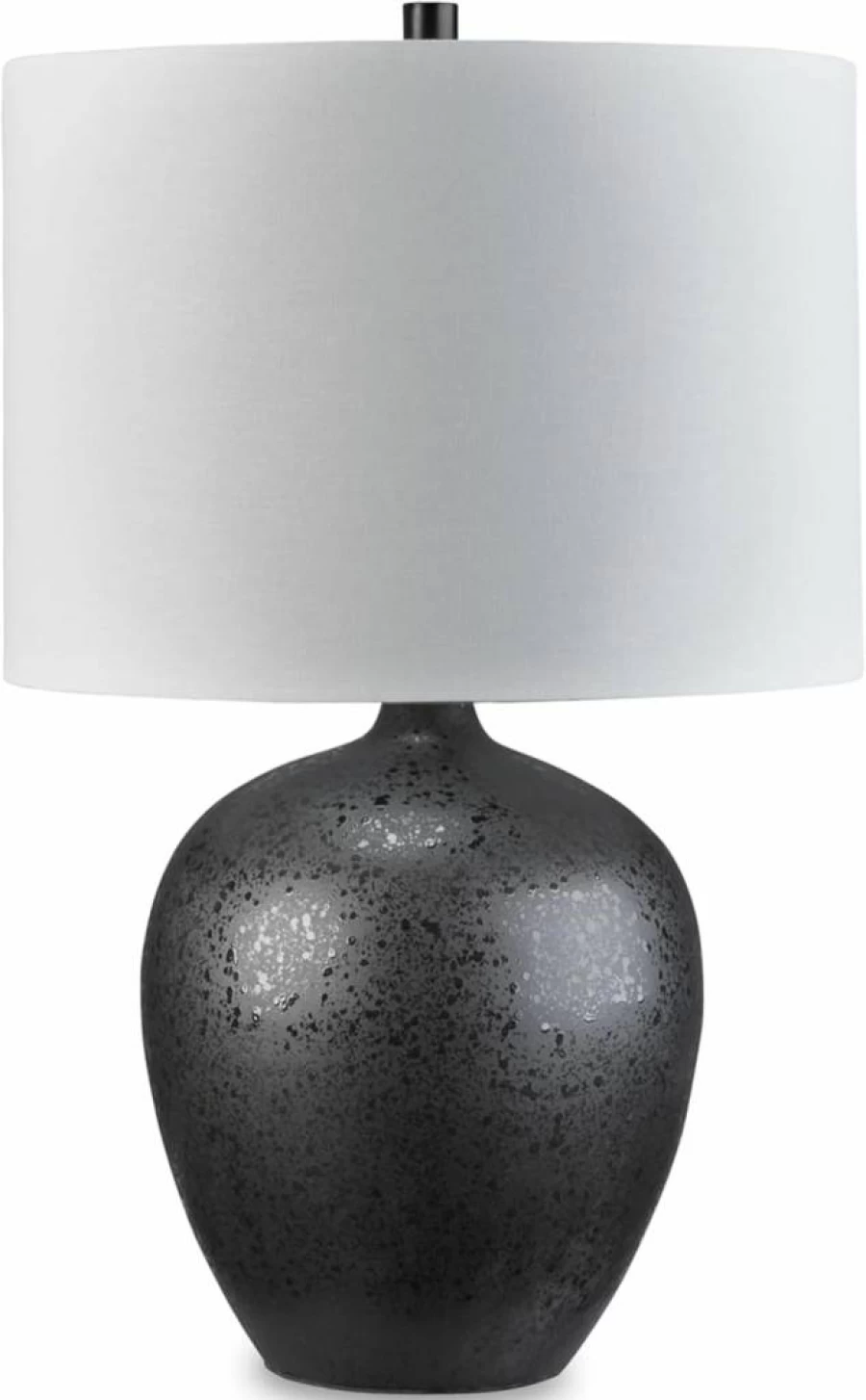 Signature Design by Ashley Ladstow Urban 22.5" Modern Ceramic Table Lamp in Black - Sleek Home Office Lighting