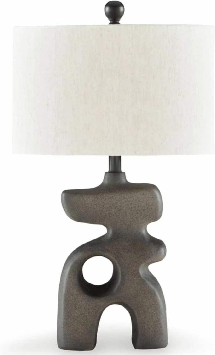 Signature Design by Ashley Danacy Farmhouse Table Lamp - Distressed Black Finish, 3-Way Switch, Composite Paper Shade