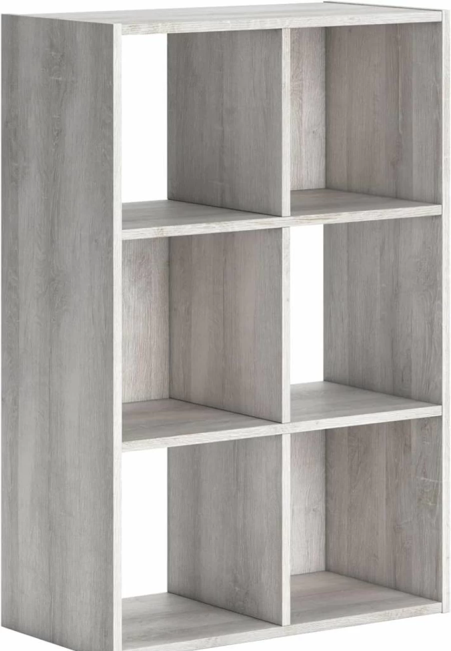 Signature Design by Ashley Aprilyn 8-Cube Storage Organizer Bookcase, Farmhouse Style, Whitewash Finish