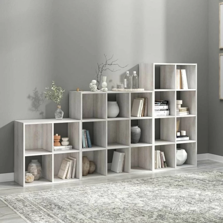 Signature Design by Ashley Aprilyn 8-Cube Storage Organizer Bookcase, Farmhouse Style, Whitewash Finish