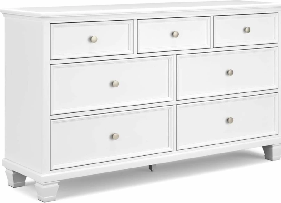 Signature Design by Ashley Fortman 9-Drawer White Dresser for Bedroom, Casual Modern Chest of Drawers