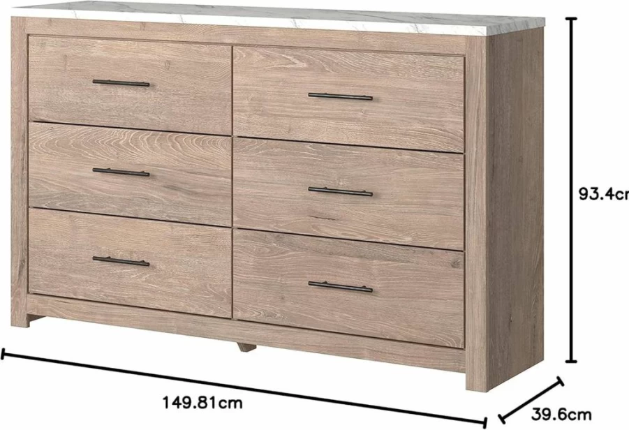 Signature Design by Ashley Gerridan Coastal Two-Tone White 6-Drawer Dresser - Coastal Bedroom Furniture