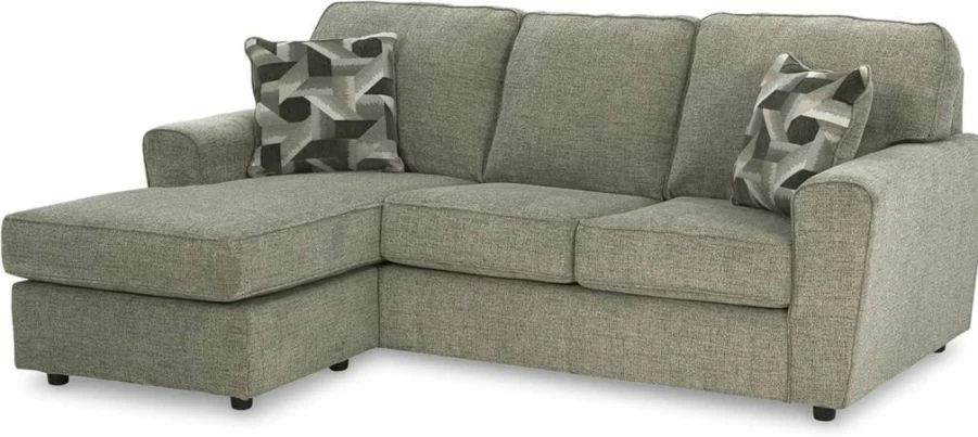 Signature Design by Ashley Cascilla Modern Gray Sectional Sofa with Chaise Lounge, Contemporary L-Shaped Couch for Living Room