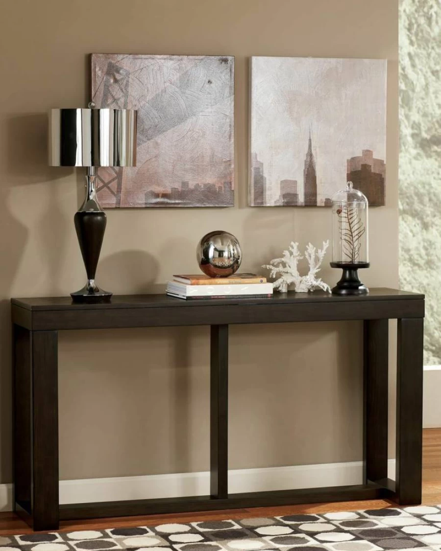 Signature Design by Ashley Cariton Modern Sofa Console Table in Grayish Brown - Stylish Living Room Furniture