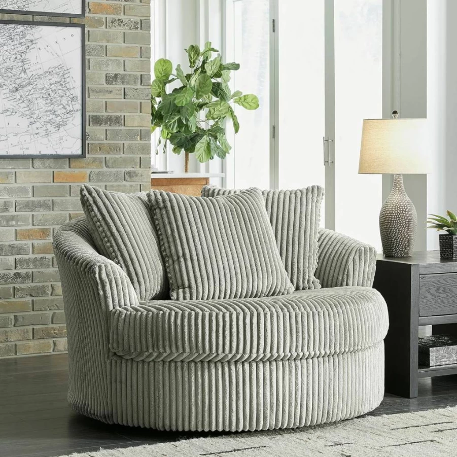 Signature Design by Ashley Lindyn Modern Square Tufted Oversized Accent Ottoman in Light Gray – Upholstered Storage Bench