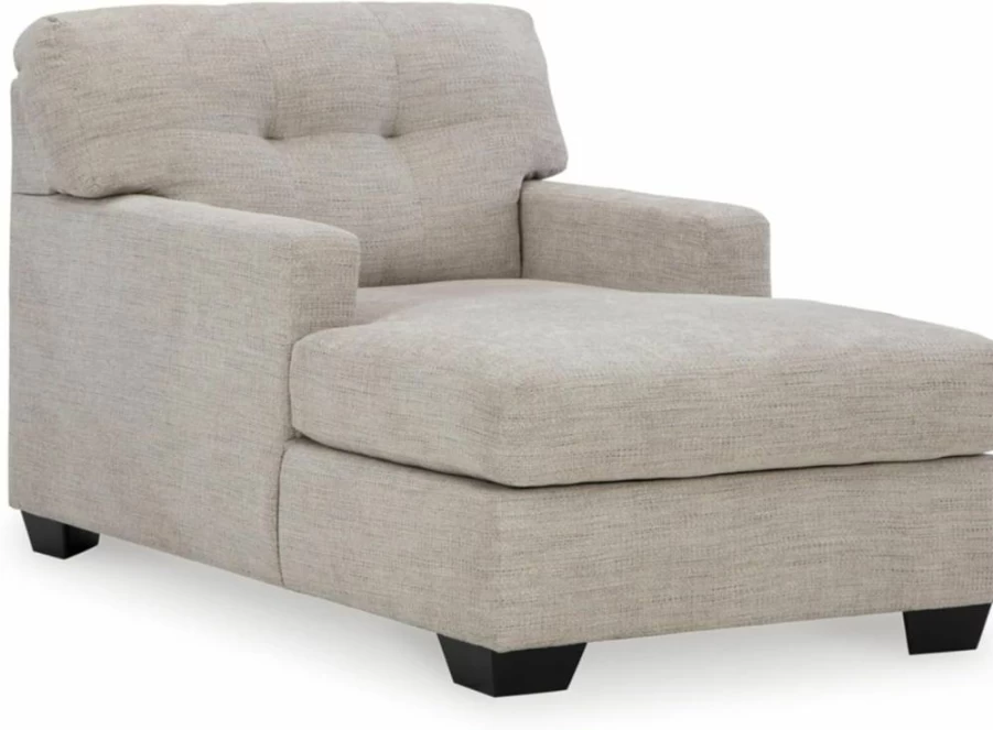 Signature Design by Ashley Mahoney Modern Tufted Upholstered Chaise Lounge in Dark Brown