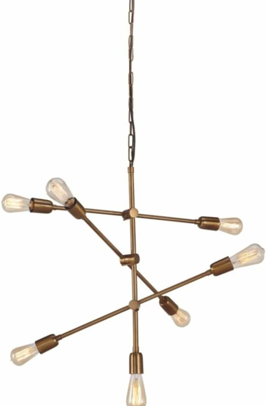 Signature Design by Ashley Nastalya Gold Metal Urban Pendant Light - Modern Ceiling Lighting Fixture