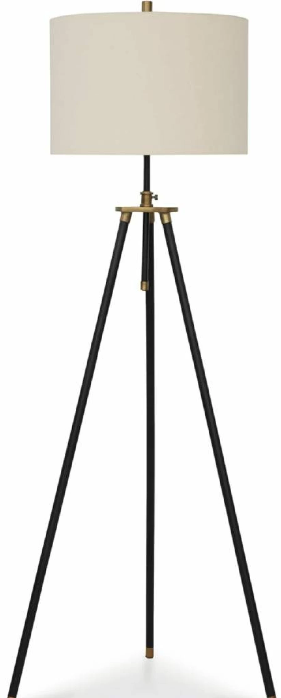 Signature Design by Ashley Cashner Industrial Floor Lamp - Adjustable Metal Tripod Base, 3-Way Switch, Black & Metallic Finish