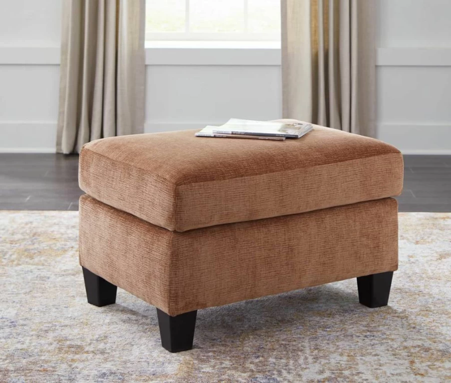 Signature Design by Ashley Amity Bay Modern Blue Upholstered Rectangular Ottoman for Living Room