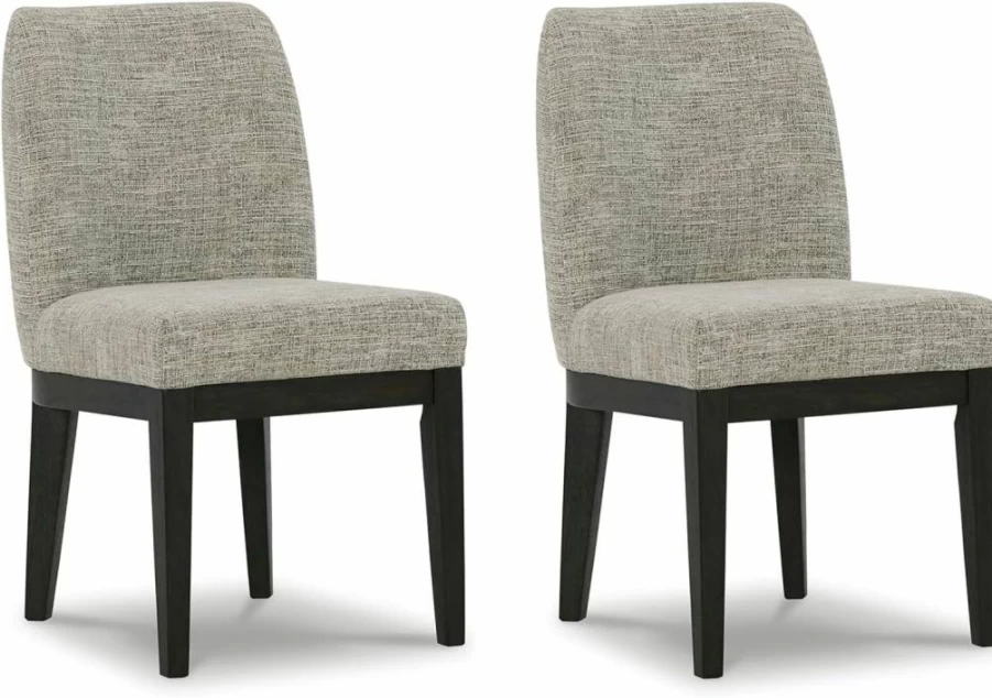 Signature Design by Ashley Burkhaus Traditional Dark Brown Dining Chairs, Set of 2 Upholstered Side Chairs