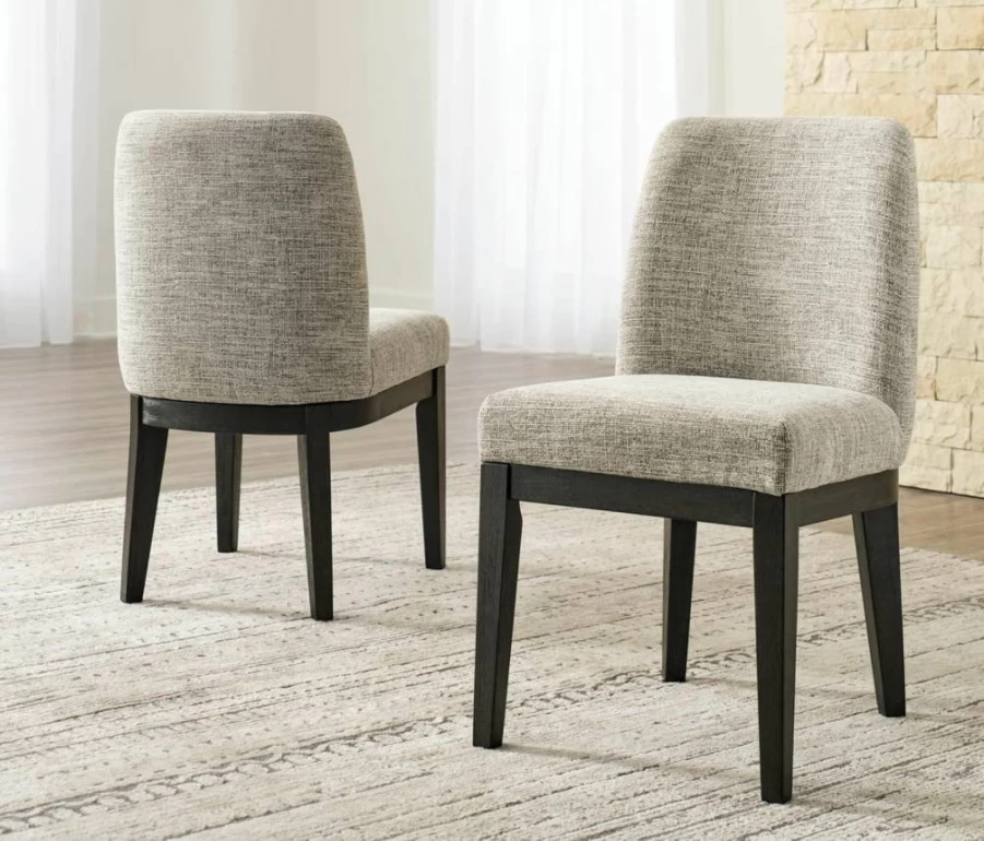 Signature Design by Ashley Burkhaus Traditional Dark Brown Dining Chairs, Set of 2 Upholstered Side Chairs
