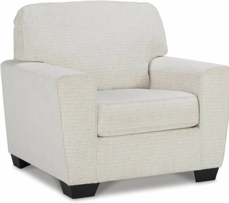 Signature Design by Ashley Cashton Modern Upholstered Accent Chair in White - Contemporary Living Room Seating