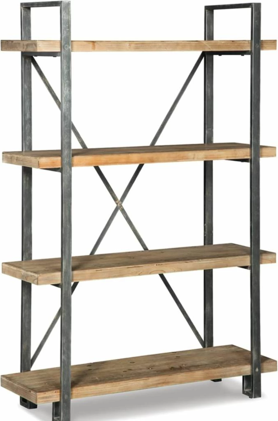 Signature Design by Ashley Gilesgrove Industrial Gray Bookcase - 4-Shelf Storage Unit, Mixed Media Design