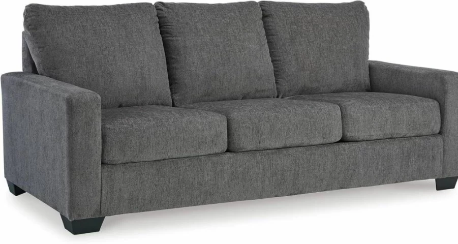 Signature Design by Ashley Rannis 2-in-1 Sleeper Sofa with Gel Memory Foam Mattress, Full Size Gray Convertible Couch Bed