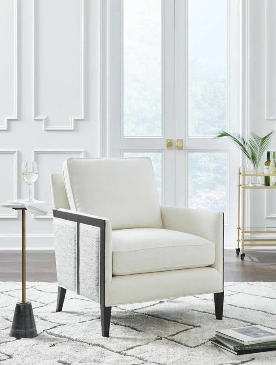 Signature Design by Ashley Ardenworth Modern Accent Chair - Black & White Geometric Pattern, Reversible Cushions, Contemporary Living Room Furniture