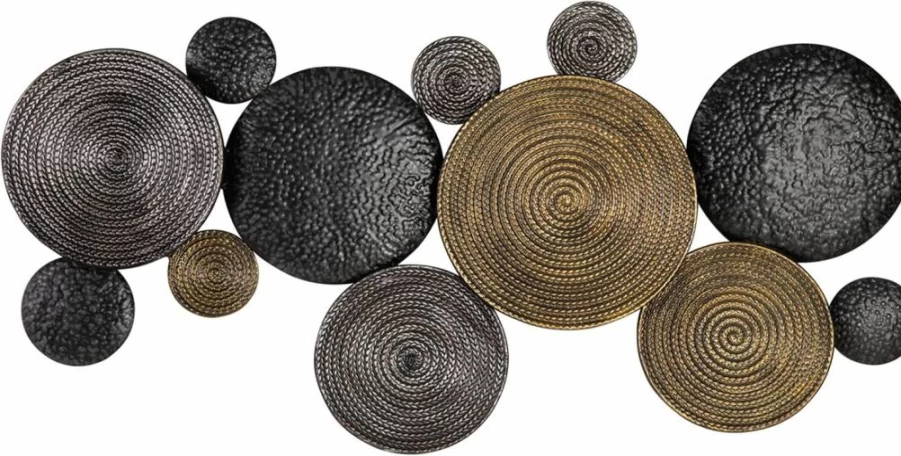 Signature Design by Ashley Emsley 44"x22" Modern Metal Wall Art in Black, Gray & Brown - Eclectic Home Decor