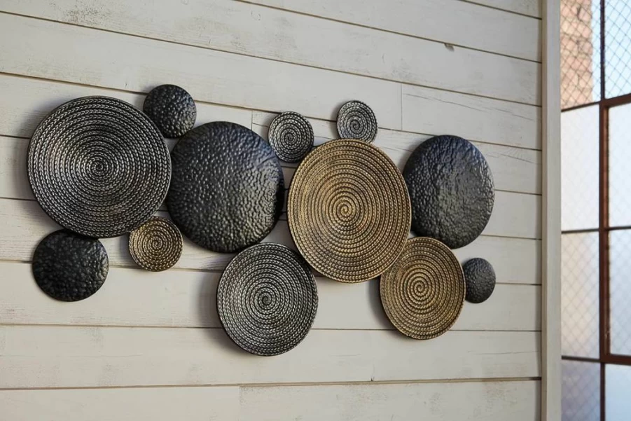 Signature Design by Ashley Emsley 44"x22" Modern Metal Wall Art in Black, Gray & Brown - Eclectic Home Decor