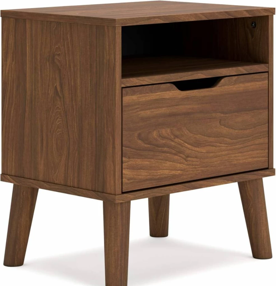 Signature Design by Ashley Aprilyn Whitewash Farmhouse Nightstand with Drawer and Open Cubby