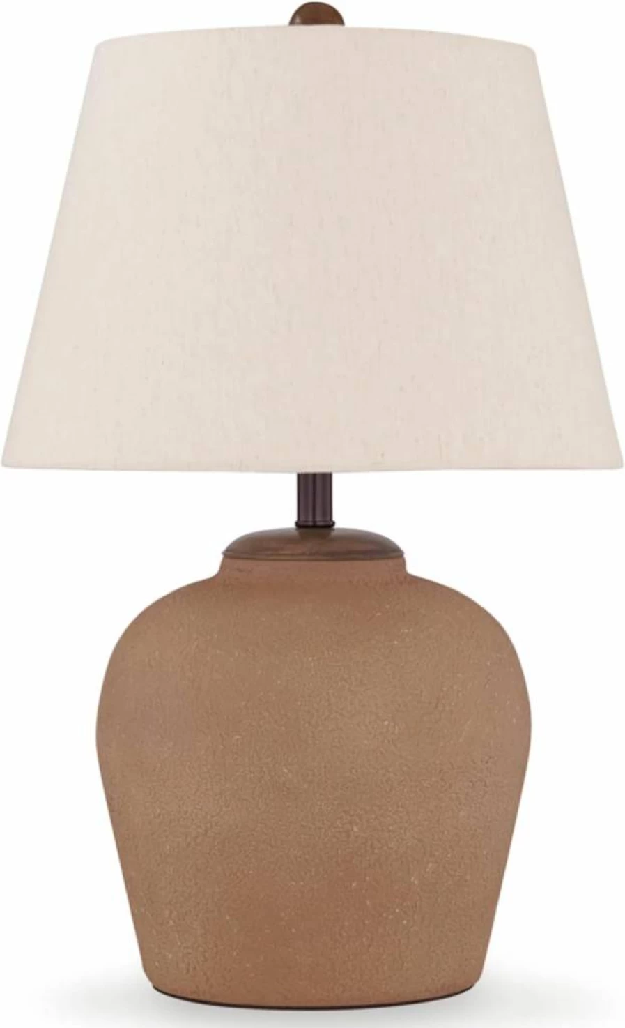 Signature Design by Ashley Scantor Industrial Textured Metal Table Lamp - 3-Way Switch, Light Brown, Rustic Home Office Lighting