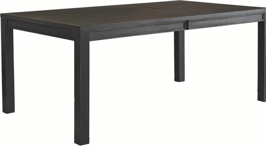 Signature Design by Ashley Jeanette Modern Rectangular Dining Table - Distressed Black Finish, Seats 6