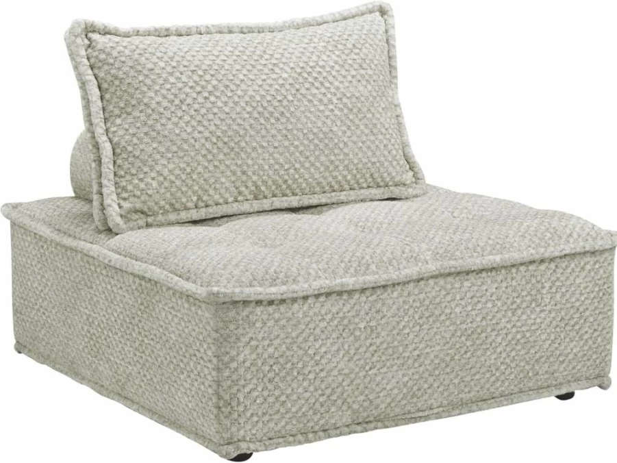 Signature Design by Ashley Bales Blue Modular Accent Chair - Armless Upholstered Design with Non-Slip Feet
