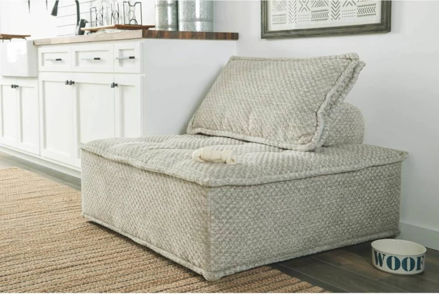 Signature Design by Ashley Bales Blue Modular Accent Chair - Armless Upholstered Design with Non-Slip Feet