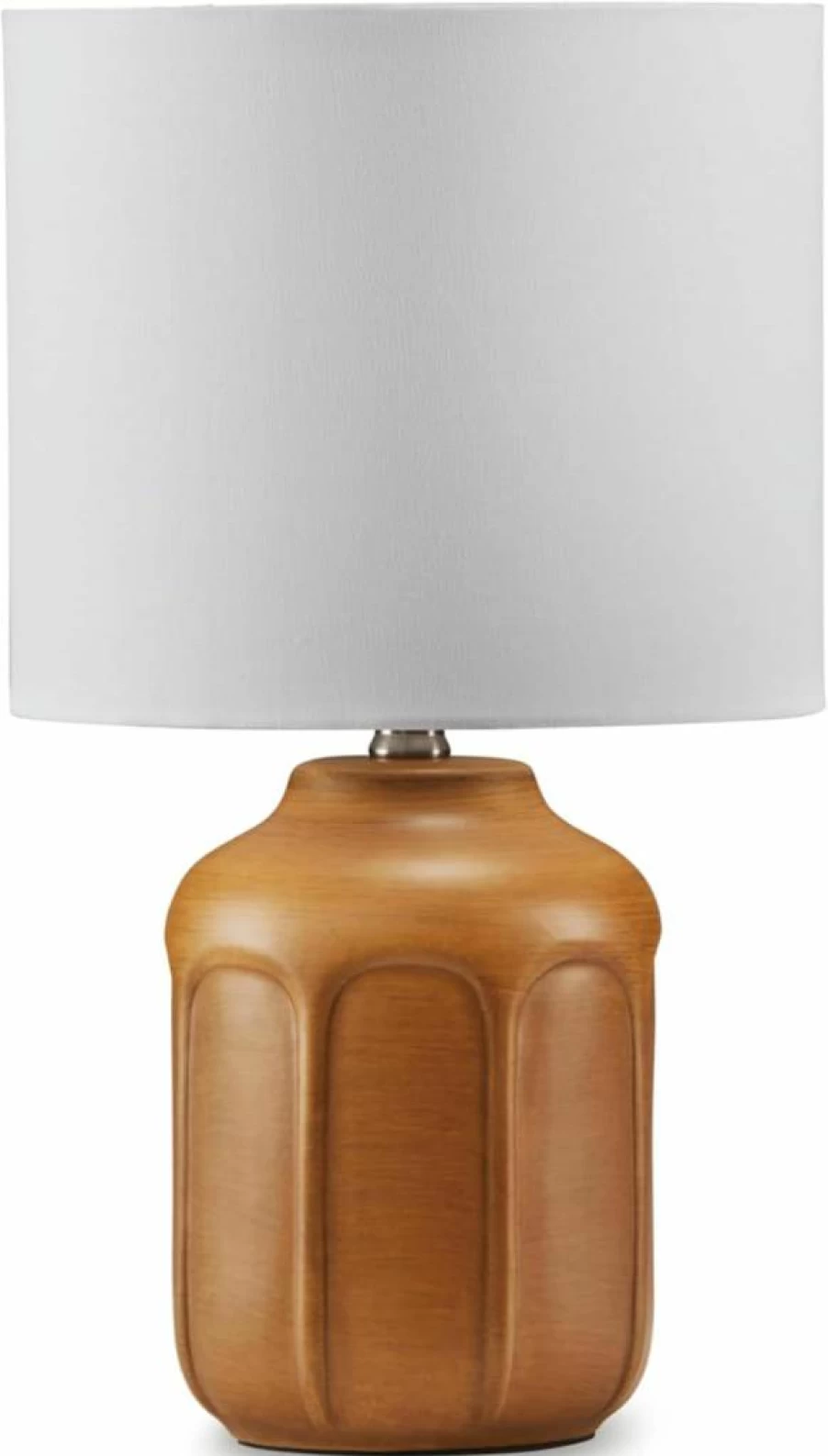 Signature Design by Ashley Gierburg Minimalist Ceramic Table Lamp - Light Brown & White with On/Off Switch