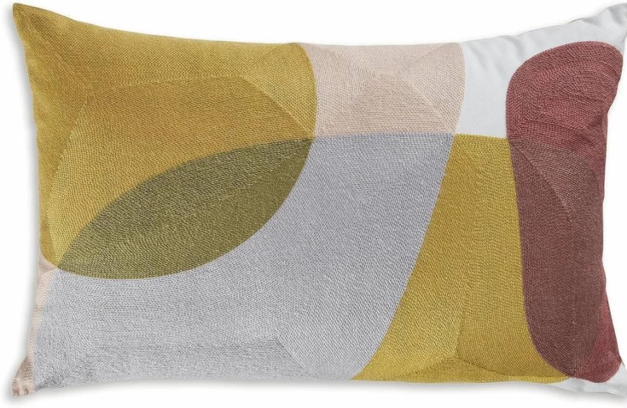 Signature Design by Ashley Varness Standard Pillow - Soft Yellow & Light Gray Decorative Cushion for Bed & Sofa
