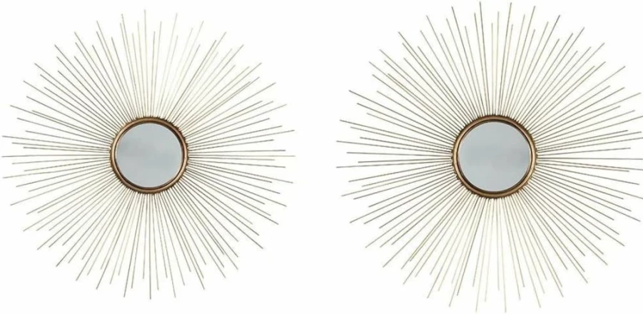 Signature Design by Ashley Doniel Gold Antiqued Metal Eclectic Accent Mirror - Framed Wall Decor