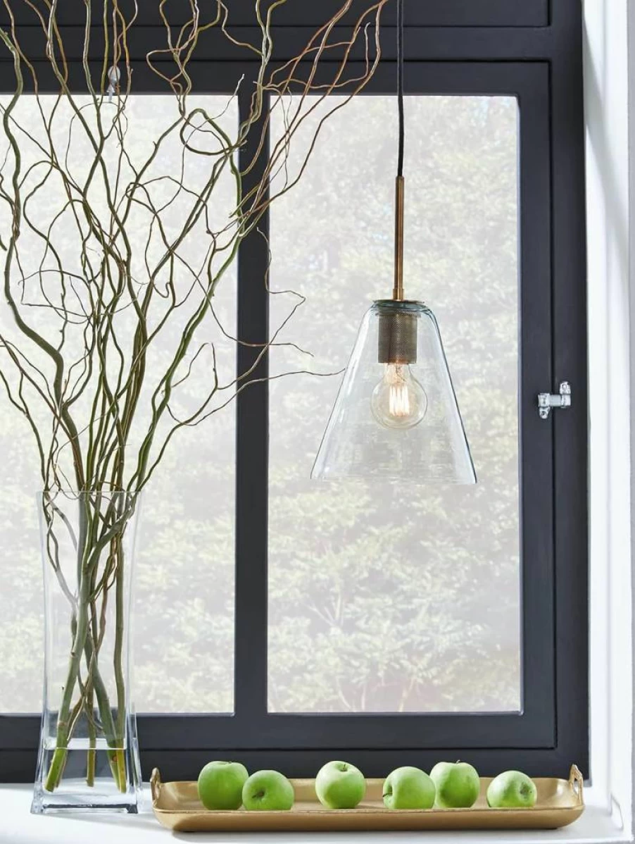Signature Design by Ashley Collbrook Modern Brass Pendant Light with Glass Shade