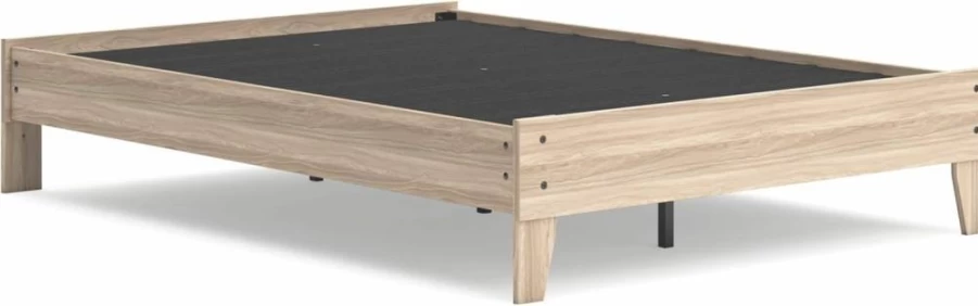 Signature Design by Ashley Shawburn Farmhouse Whitewash Full Size Platform Bed Frame - Casual Rustic Bedroom Furniture