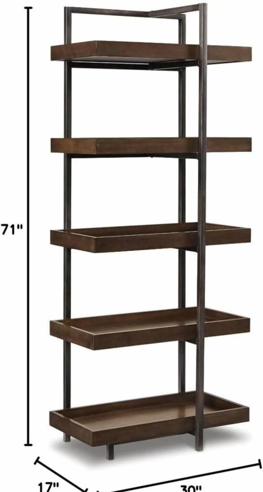 Signature Design by Ashley Starmore Industrial Brown Entertainment Center & Bookcase for Living Room Storage