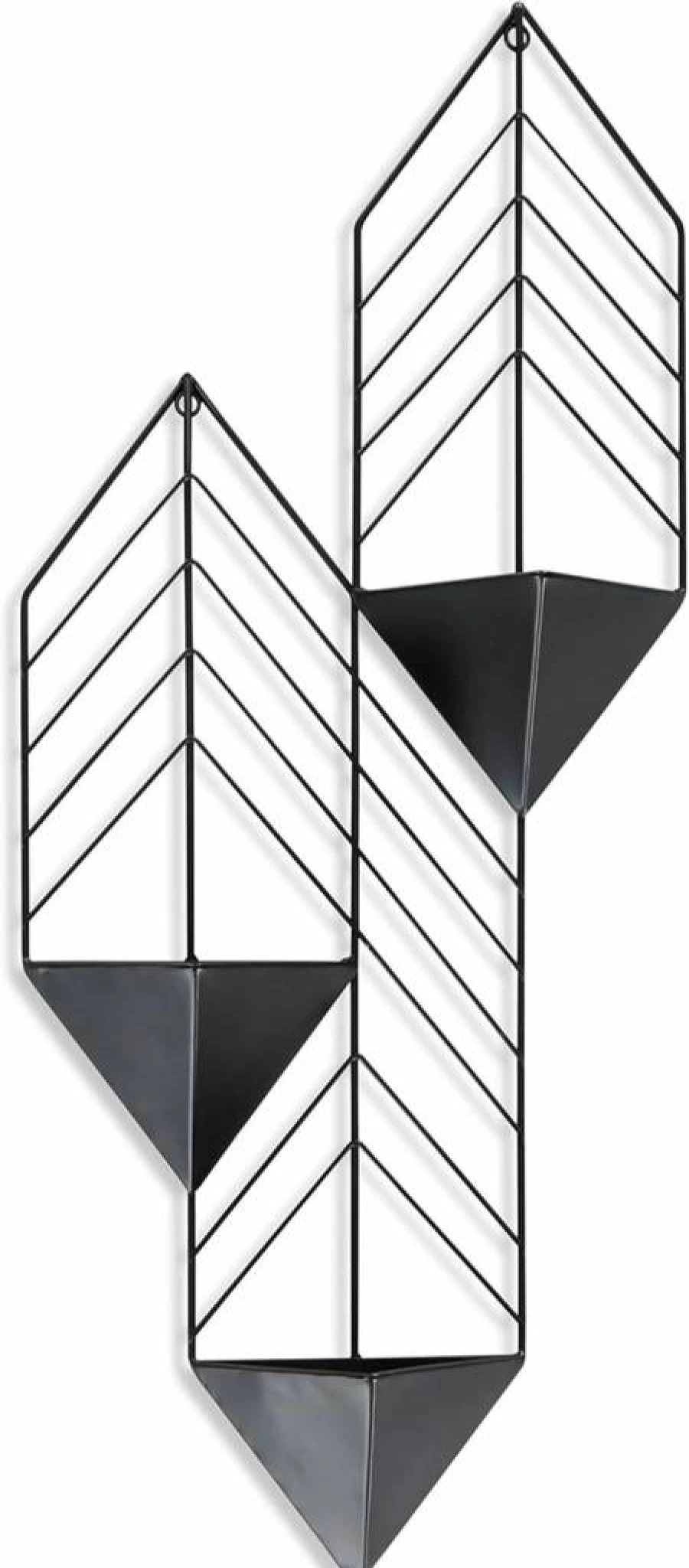 Signature Design by Ashley Dashney Modern Black Metal Wall Planter for Indoor & Outdoor Use