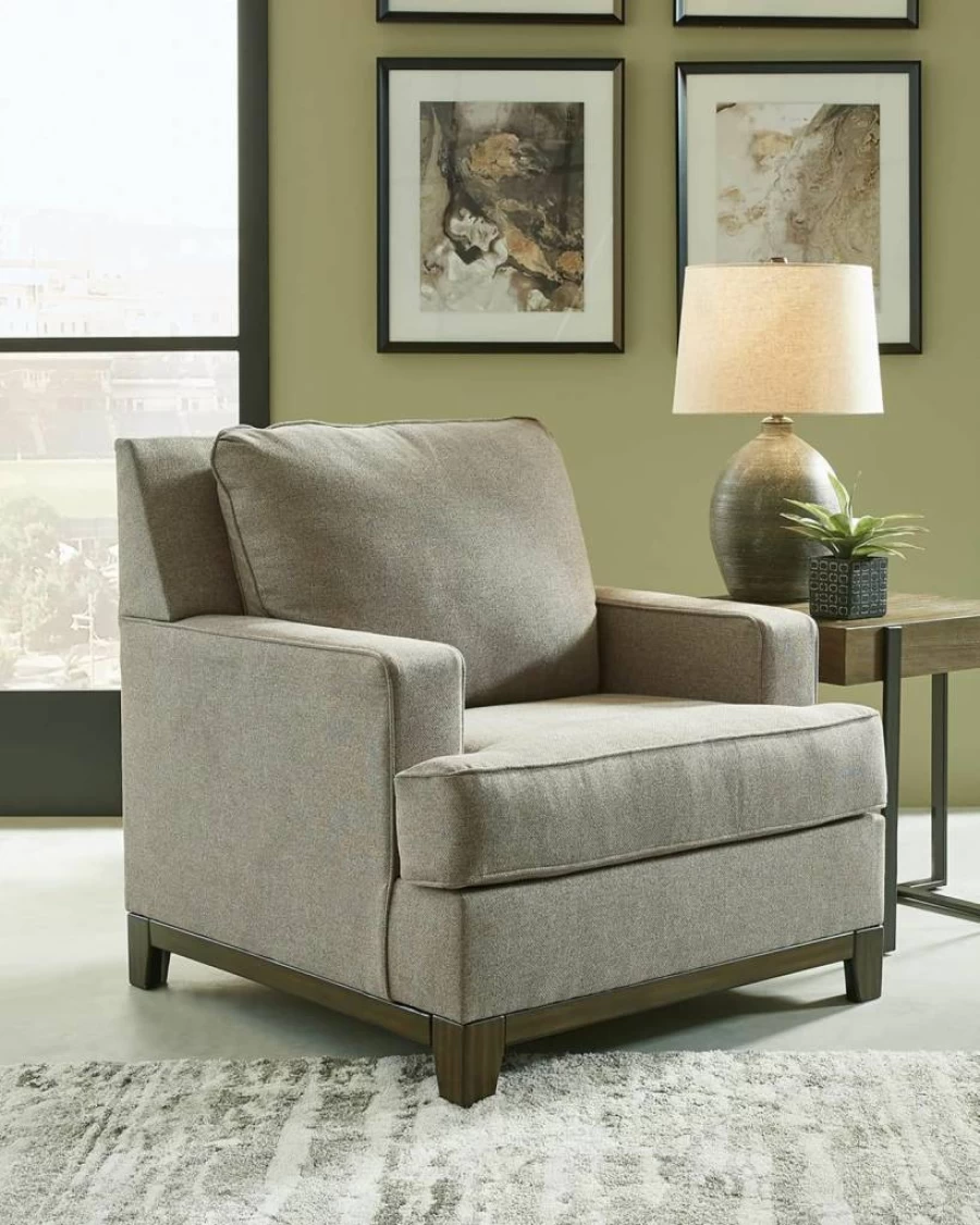 Signature Design by Ashley Kaywood Modern Track Arm Accent Chair in Grayish Brown - Contemporary Living Room Seating