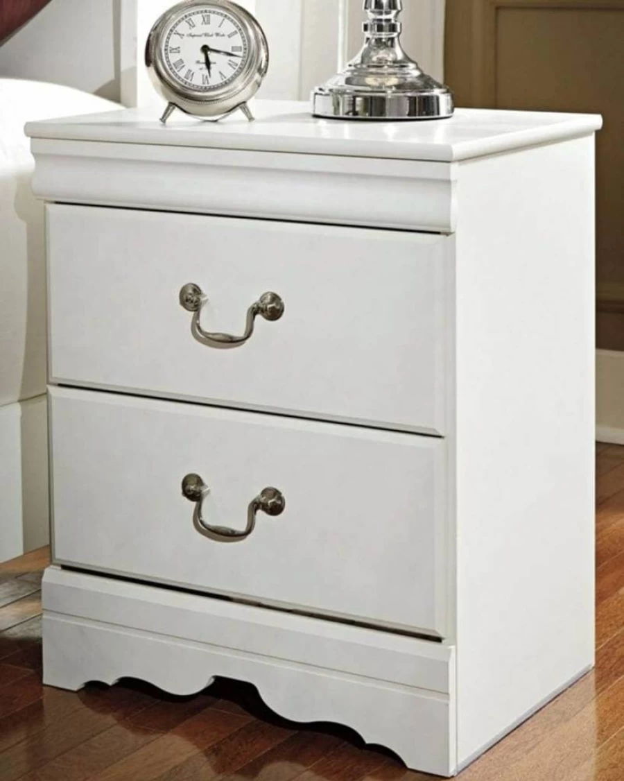 Signature Design by Ashley Anarasia 24.41" White Traditional Kids Nightstand with 2 Drawers