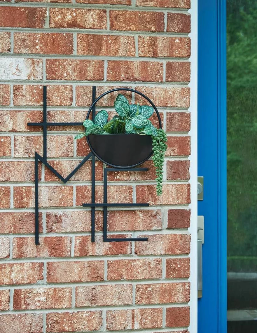 Signature Design by Ashley Dunster Black Metal Wall Planter for Indoor & Outdoor Use
