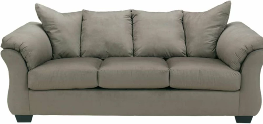 Signature Design by Ashley Darcy Plush Sleeper Sofa with Memory Foam Mattress in Grayish Brown